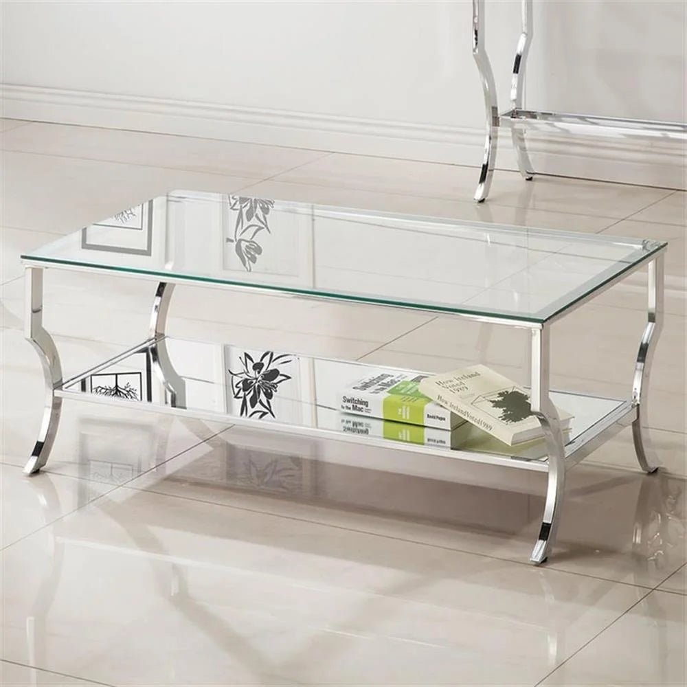 Coaster Contemporary Glass Top Rectangular Coffee Table in Clear