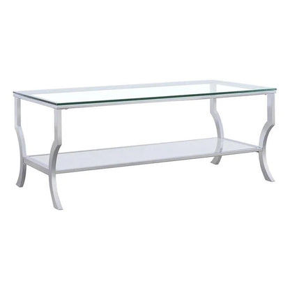 Coaster Contemporary Glass Top Rectangular Coffee Table in Clear