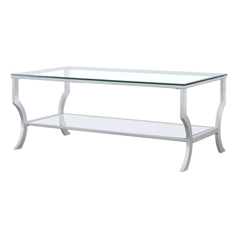 Coaster Contemporary Glass Top Rectangular Coffee Table in Clear