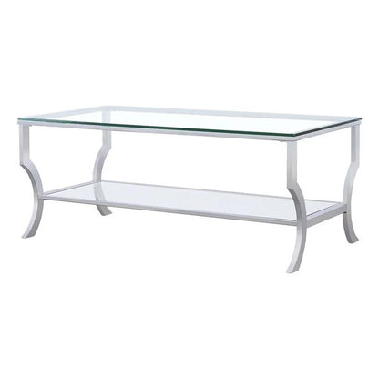Coaster Contemporary Glass Top Rectangular Coffee Table in Clear