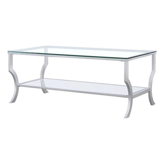 Coaster Contemporary Glass Top Rectangular Coffee Table in Clear