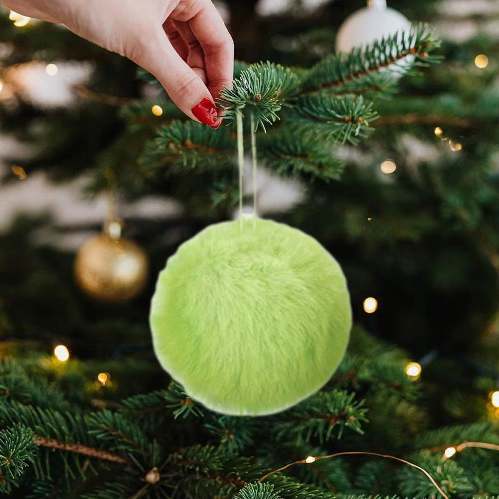 12Pcs Plush Christmas Ball Decoration Christmas Tree Decoration Christmas Party Christmas Tree Home Furnishings