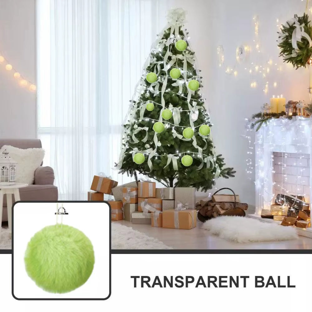12Pcs Plush Christmas Ball Decoration Christmas Tree Decoration Christmas Party Christmas Tree Home Furnishings
