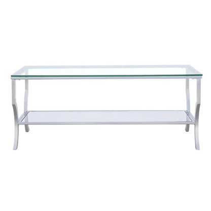 Coaster Contemporary Glass Top Rectangular Coffee Table in Clear